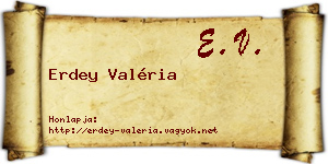 Erdey Valéria névjegykártya